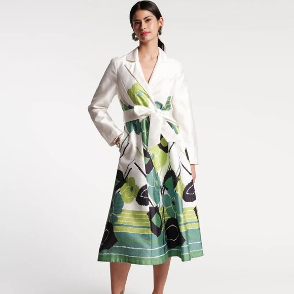 NWT Frances Valentine 3X Lucille Wrap Dress Dupioni Grass is Greener - Picture 1 of 4